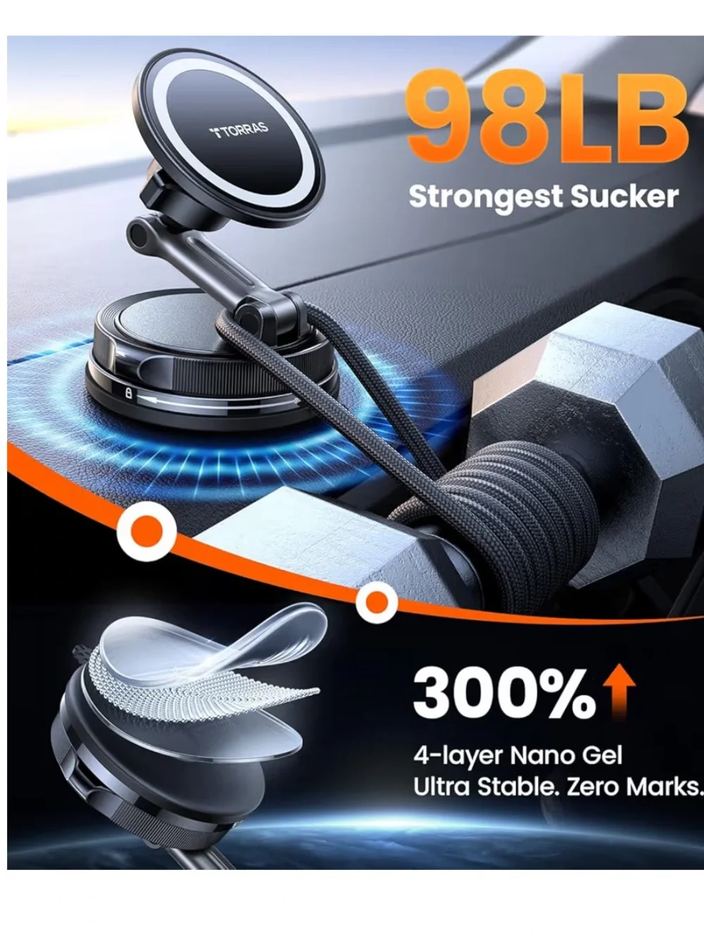 TORRAS Magnetic Magsafe Car Mount NEW Black